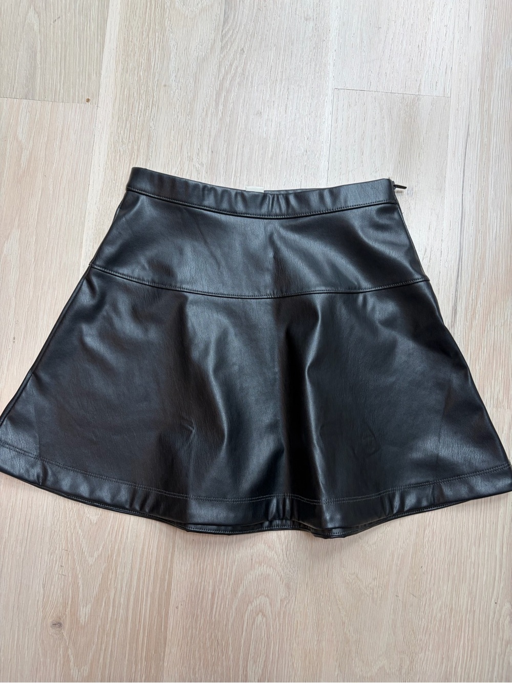 J. Crew crewcuts Black Faux Leather Flared Skirt